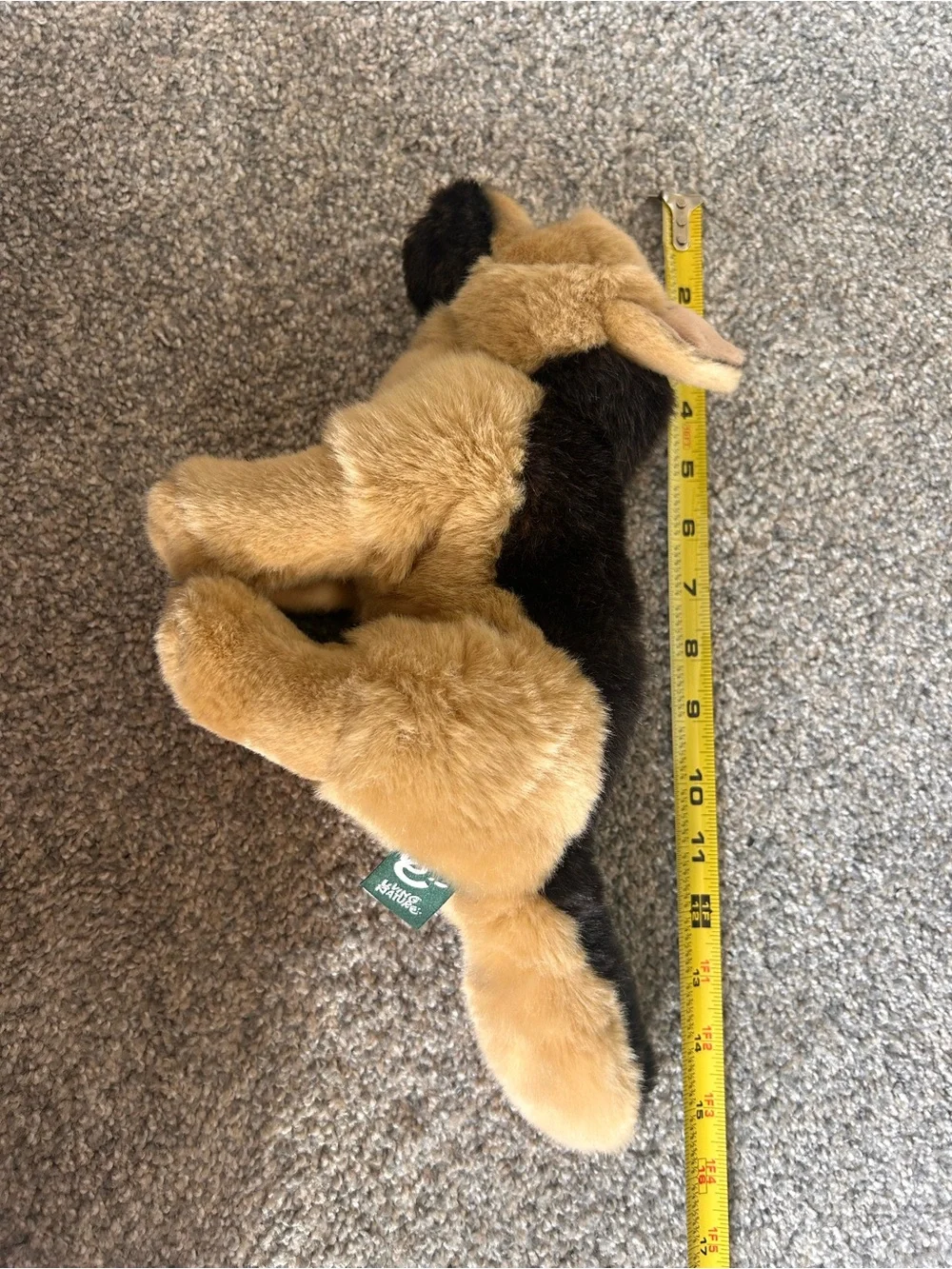 Plush German Shepherd Dog - Brown and Black - Living Nature